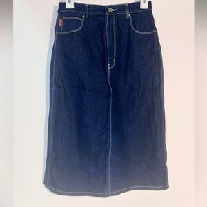 Retro Gloria Vanderbilt Dark Blue Denim Skirt